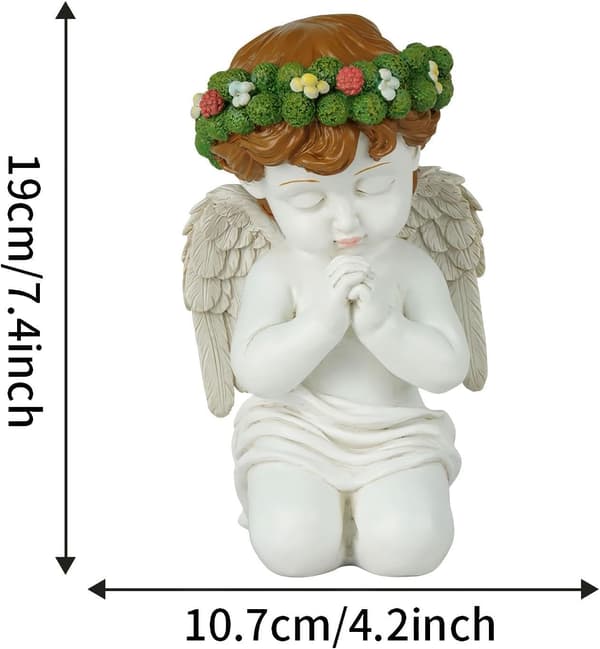 Bedende kerubengelstatue retroharpiks (Pe)