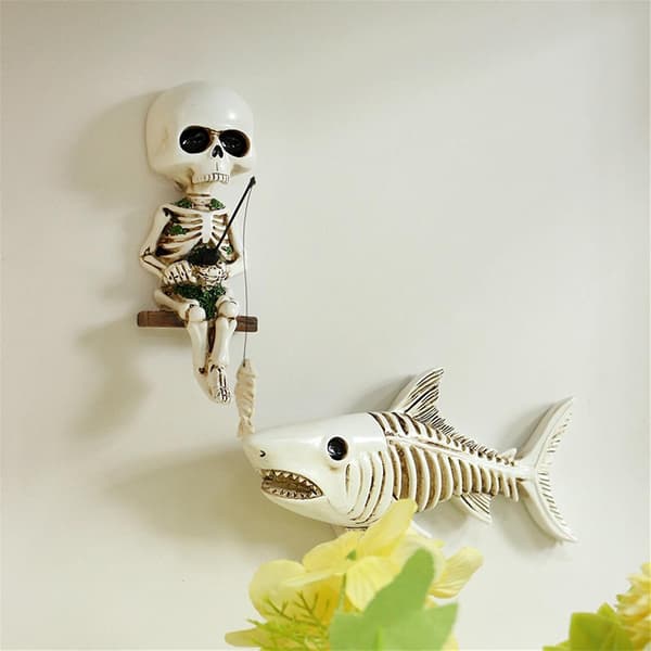 Halloween harpiks skeletskulptur siddende figur (Pe)