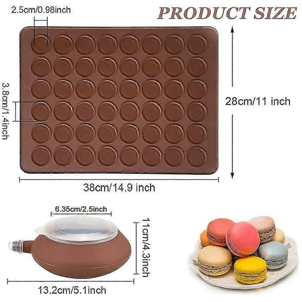 Macaron bakmatta silikon macaron-formar 48 hål kapacitet macaron bakplåt non-stick formar (Peng)