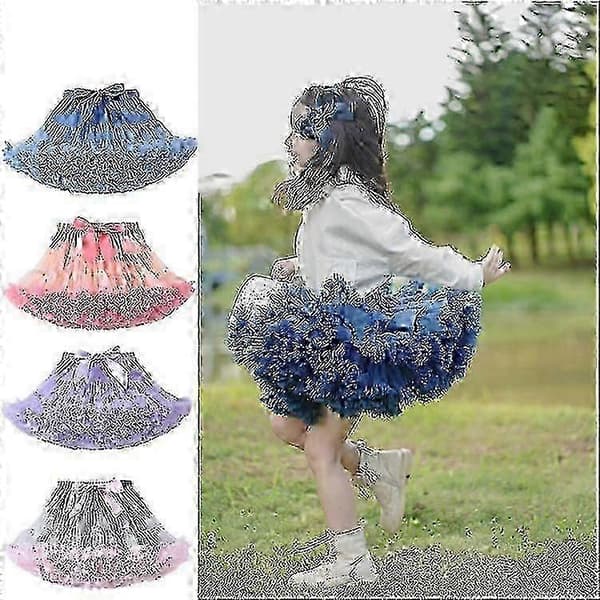 Flickors Tutukjolar Fluffiga Tyll Prinsesskjolar Barn Balettfest 1-15 år (PE)