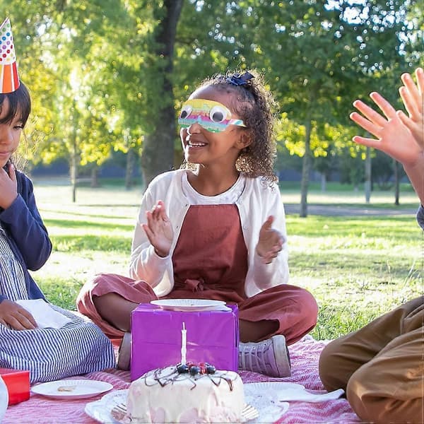 Fødselsdagsfest rekvisitter papirbind for øjnene kompatibel med 2 stk. øjenmasker Piñata-tilbehør (Peng)