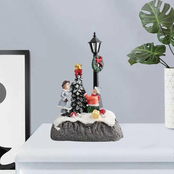 Festlig julgransdekoration: Upplysta julhusfigurer (Peng)