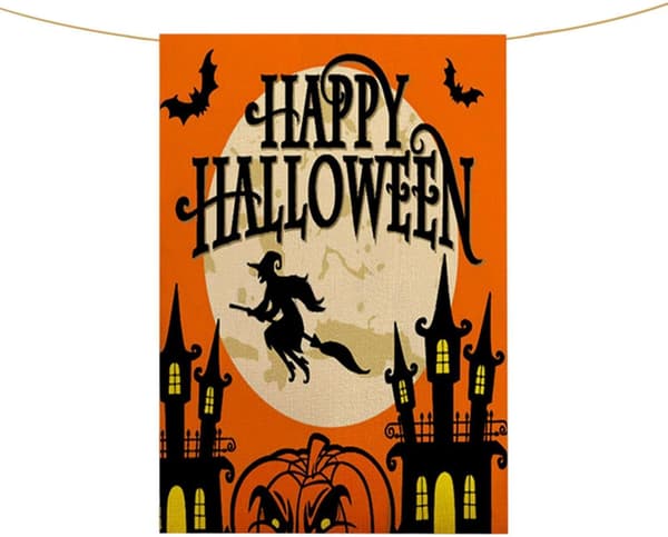 Halloween Pumpa Häxa Banner 30x45cm Dubbelsidig (Pe)