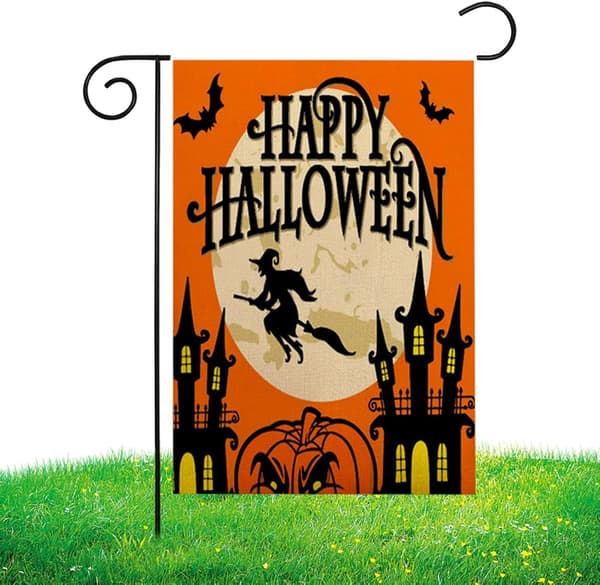Halloween Pumpa Häxa Banner 30x45cm Dubbelsidig (Pe)