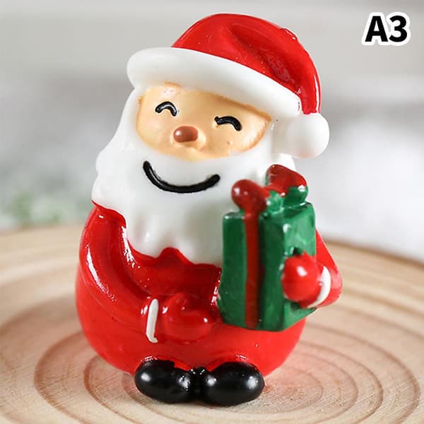 Mini julepynt Julemand havedekoration sne landskabsmodel ornament (Peng) A3