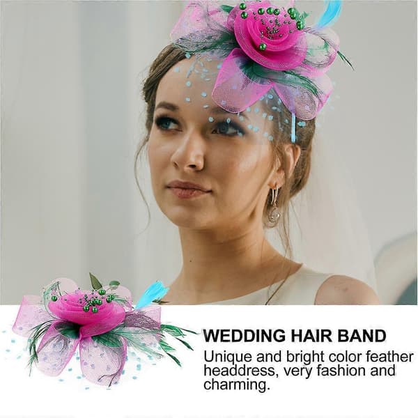 Fascinator-hattar för kvinnor med diadem, 3-pack för cocktail- och tepartyn (Peng)