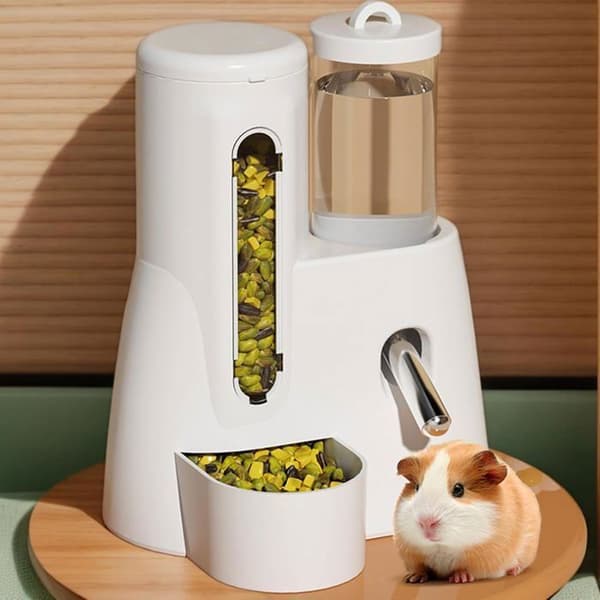 Hamstervattendispenser, automatisk matningsflaska, droppfri vattenflaska med robusta och husdjurssäkra material för MATDISPENSER (Pe)