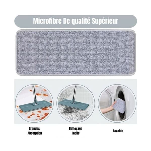 Microfiber Mop-refillbetræk - VENTEO - Auto Clean And Dry Mop - Microfiber-udskiftningspuder/-poser til HBCL Mop (Peng)