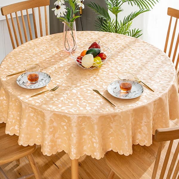 Rund duk - JEDBESETZT - 140 cm - Modernt blommigt tryck - Perfekt för familjemiddagar (Pe)