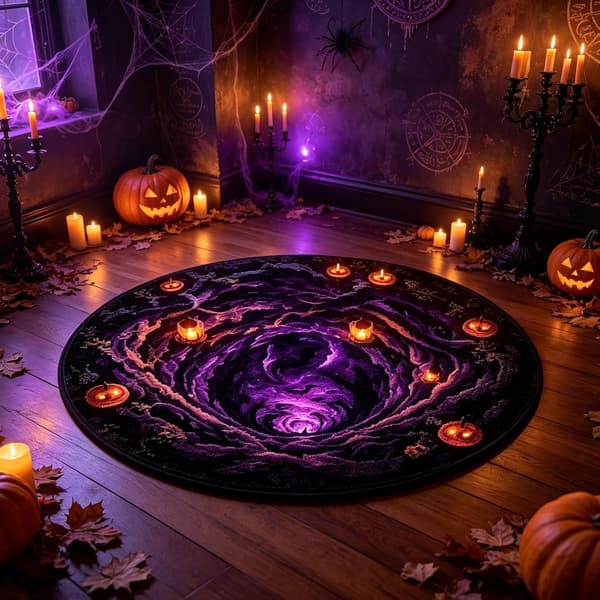 Optisk Illusion Halloween Dørmåtte 60x60cm til Boligindretning (Pe)