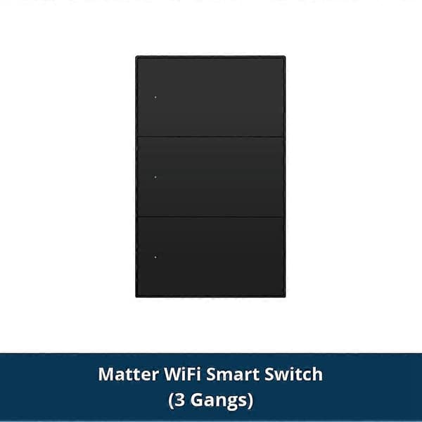 Matter WiFi Smart Switch för Smart Things Homekit APP 3-vägs (Peng) 3 Gangs