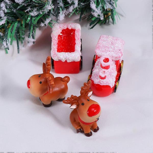 Mikrolandskab harpiks julepynt til fest 6 stk. (Pingvin)