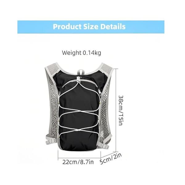 Hydreringsvest, Løbehydreringsvest, Hydreringsrygsæk, Løbehydreringsvest, 2L Hydreringspose (Pe)