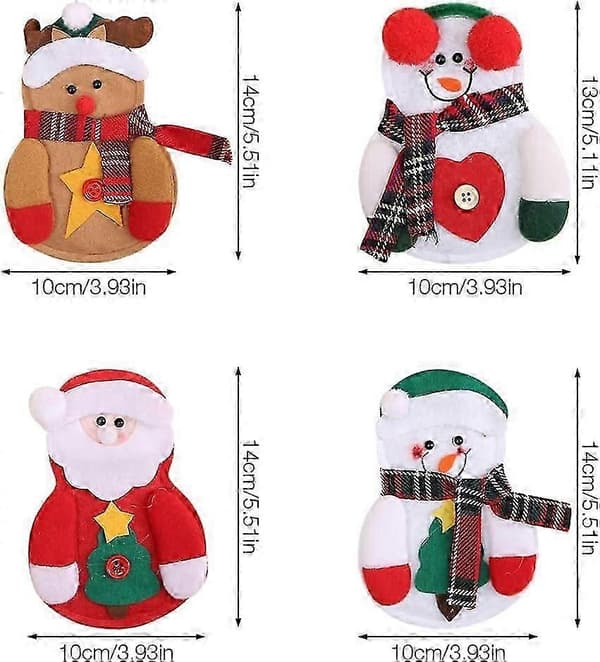 Bestickfickor med jultema (tomte och snögubbe) för dukningen (Peng)