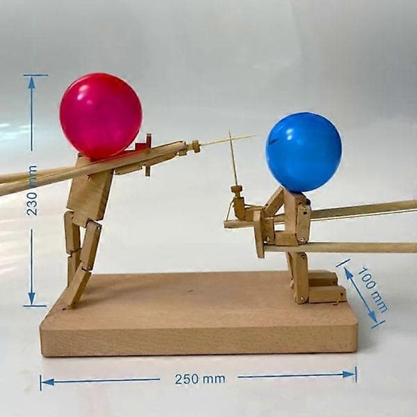 Balloon Bamboo Fighting Game för två, 2024 Nytt handgjort träspel (Peng)