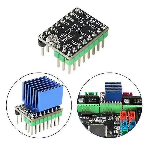 MKS TMC2209 Steppermotordriver kompatibel med Genl Robin Nano 3D-printerdele (Peng)