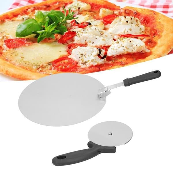 Pizzaspade - JZSH - Sammenklappelig - 430 rustfrit stål - 19 cm håndtag - 20,5 x 10 cm hjul (Pe)