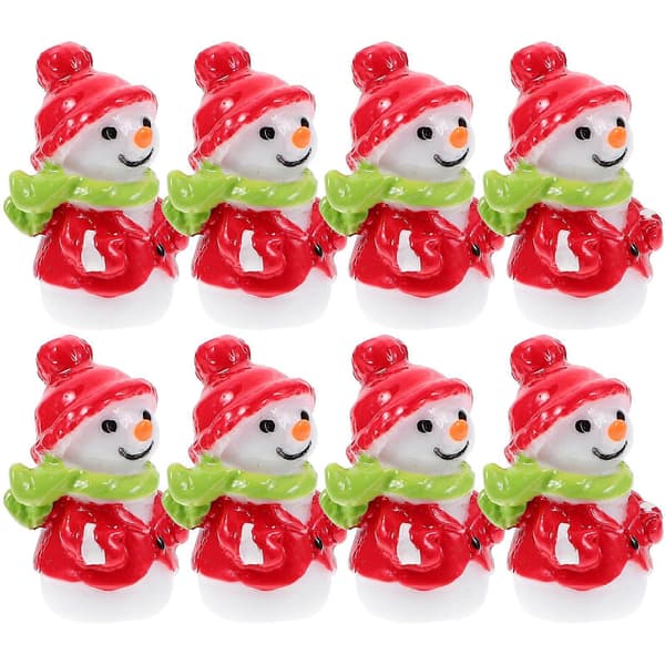 Miniatyr-snögubbestaty för julkalas 20 st hartsfigurer (Peng)