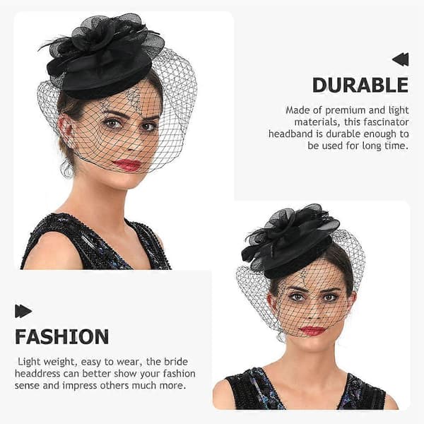 Brud-fascinator bröllopshuvudbonad för kvinnor (Peng)