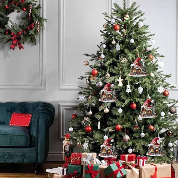 Jultomten skrivbordsdekoration backspegelprydnad 3D akryl (Pe)