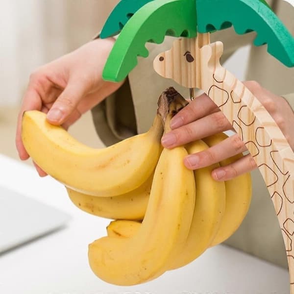 Bananhängare i trä med simulerat palmblad (Peng) Style D