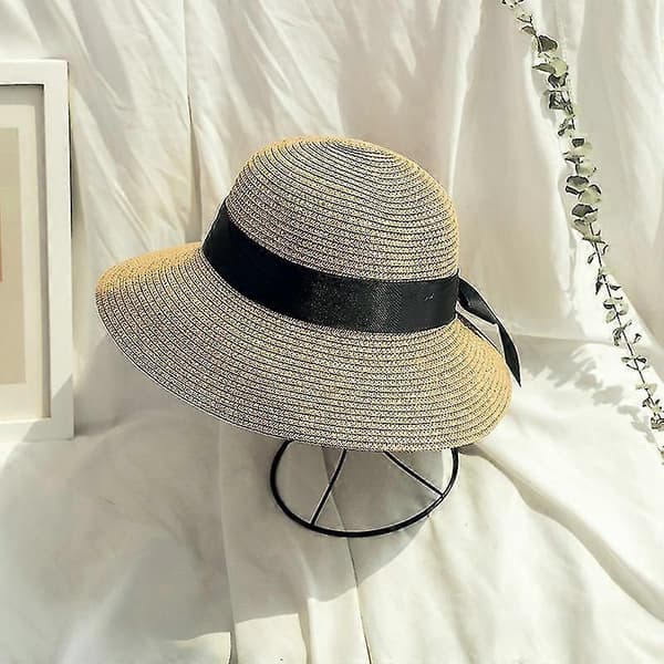 Dam Solhatt Floppy Vikbar Rosett Stråhatt Sommar Strandkeps Skydd_Gåva ...