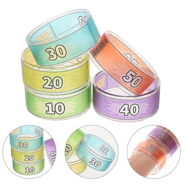 Armbånd til klo-maskine spiltilbehør til fest 5 stk. plast-pointarmbånd (Peng)