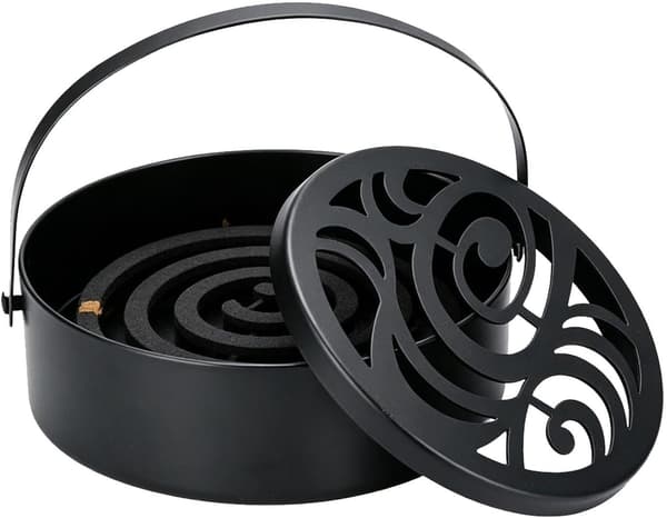 Retro rund spiralbrännare med lock och handtag (Pe)