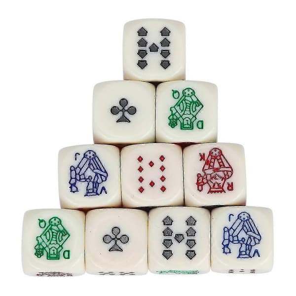 Højkvalitets 10 stk/sæt Polyhedral Multi Sided Akryl Poker Terninger (PE)