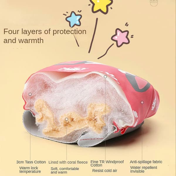 Børnevanter Vinterhandsker Dreng Pige Unisex Håndvarmer 5-10 år Børneskivanter (Peng) Hot pink