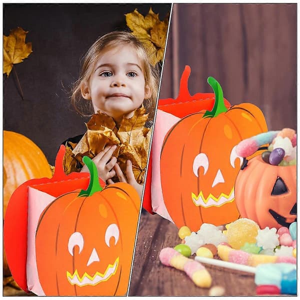 36 stk. Halloween græskar-lys-poser til dekorativ festbelysning (Peng) Orange 14.5X7.5X6.2CM