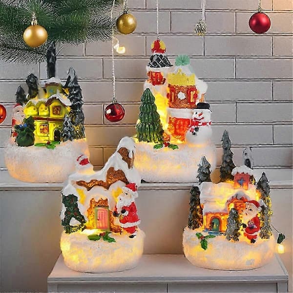 Pepparkakshus-prydnader, julbystadsdekorationer, julfigurer (Peng)