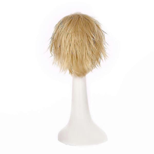 Cosplay-peruk anime kort rak peruk för pojkar (Peng) Blond