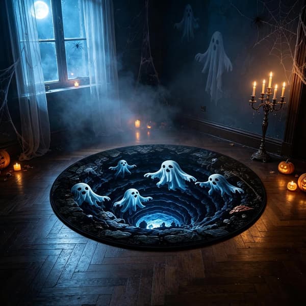 Spooky Halloween-dörrmatta 60x60cm (Pe)