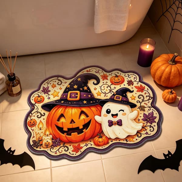 Gotisk Halloween-dörrmatta, halkfri, säsongsdesign, 45x76 cm, 2-pack (Pe)