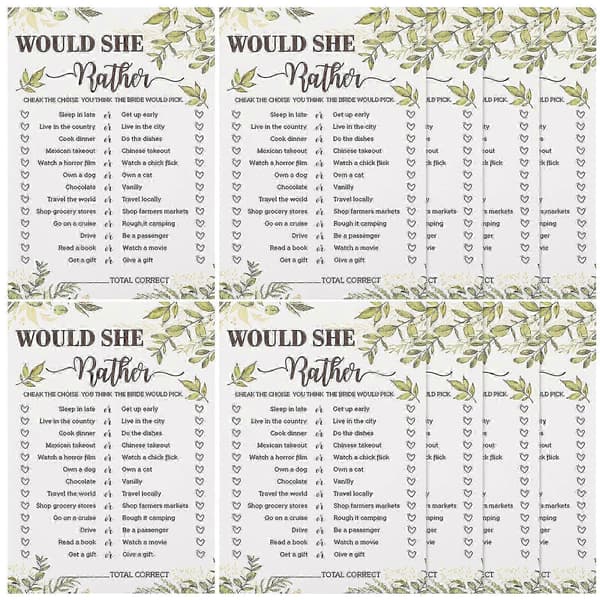 Bridal Shower Spillekort, 10 stk. assorterede farvede papirfestspil-rekvisitter til bryllupsfester (Peng)
