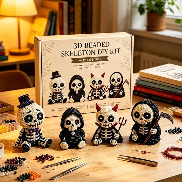 Skeletperlesæt Smykkefremstillingsforsyninger med 500+ dele (Pe)