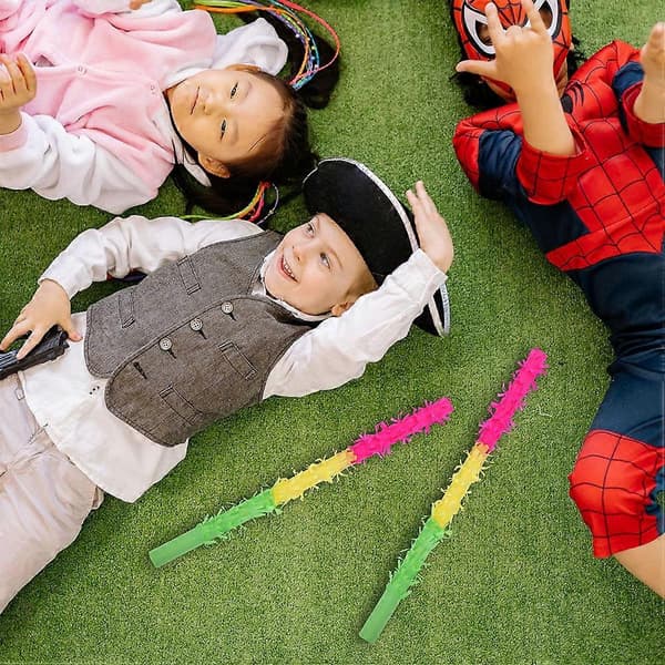 Farverig Piñata-stok legetøj til fest 4 stk. papir-banke-rekvisitter (Peng)