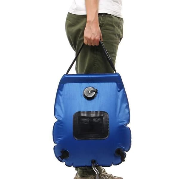 Soldusch - PZCC - 20L Ultralätt hopfällbar bärbar vattenpåse - Kungsblå - Termometer (Peng)