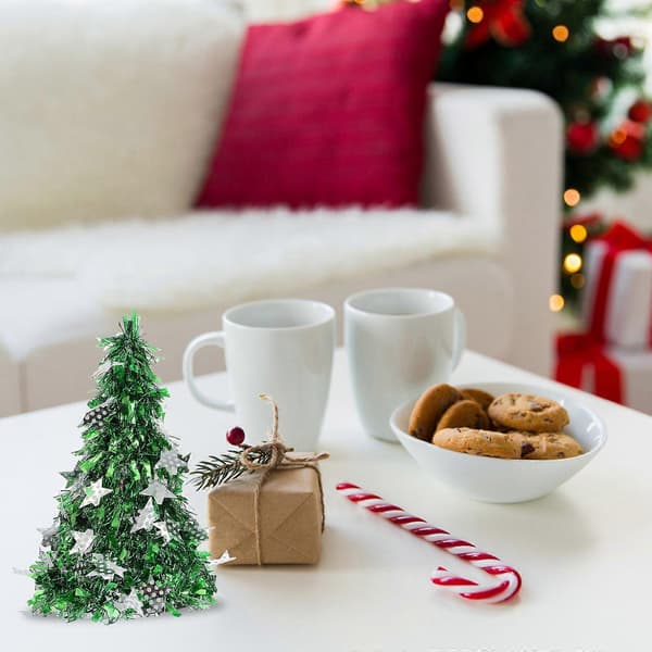 Plastjulgran mini juldekorationsträd för dekoration 2 st (Peng)