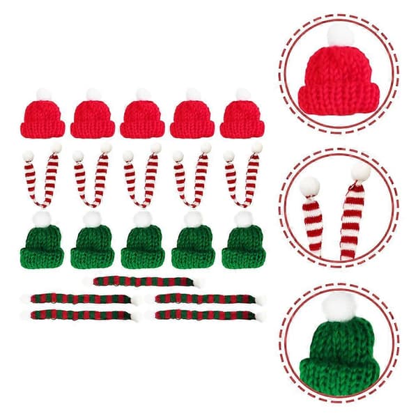 Mini-julmössa och halsduk-set för julgransdekoration 20 st (Peng)