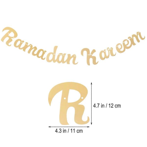 Happy Eid Banner Gyldent Ramadan Festbanner til dekoration (Peng)