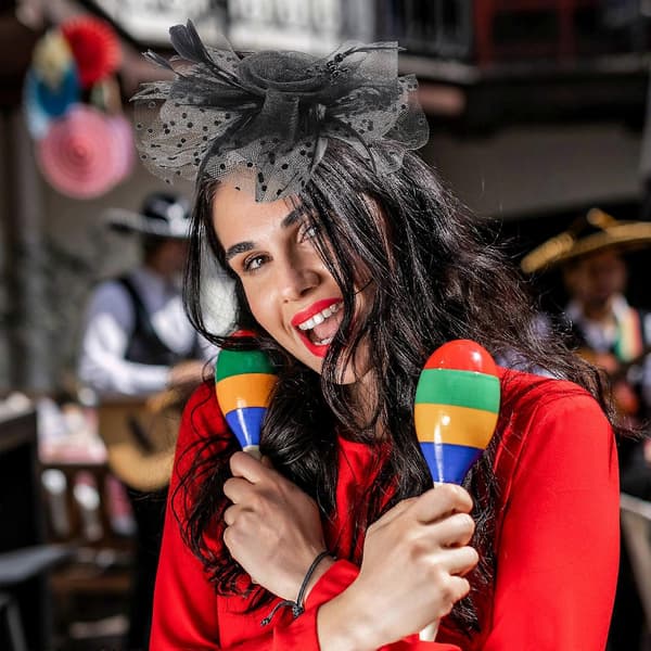 Retro Gaze Hårtilbehør Fjer Fascinator og Handskesæt til Kvinder 1 Sæt (Peng)