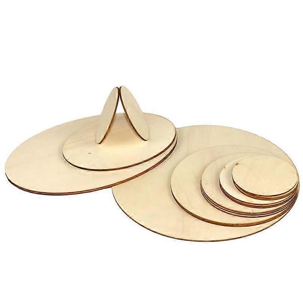 10 stk. runde træstykker til DIY-håndværk og julepynt 10 cm (Peng) wood color