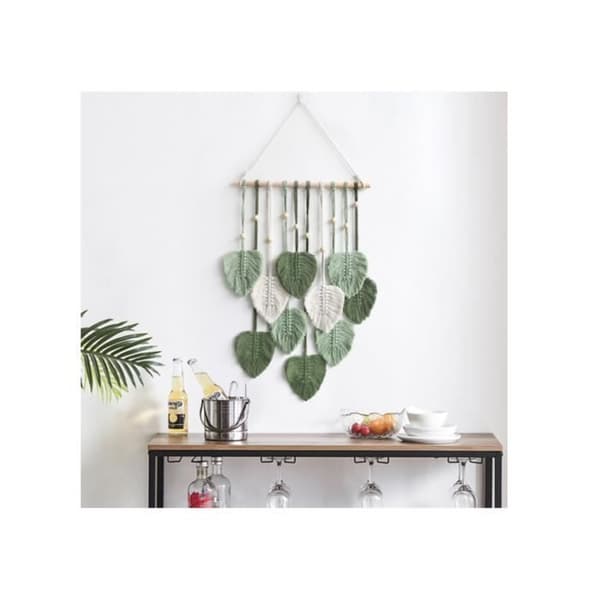 Væghæng - Boheme-stil - Håndvævede blade - 100% håndlavet - 40 cm x 90 cm (Pe)