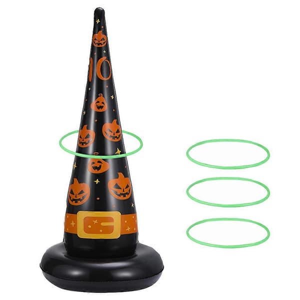 Halloween-pynt oppusteligt kastespil til børnefødselsdag, assorteret, 27x27x55 cm, 1 sæt (Peng)