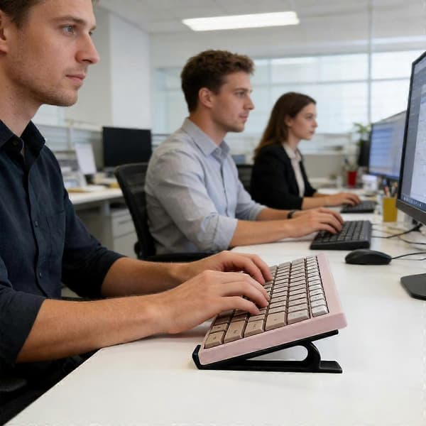 Ergonomiskt halkfritt bärbart tangentbordsstativ för kontoret (Peng) White 2pcs