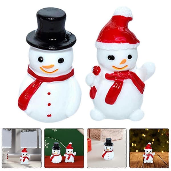 Resin Snemand Dukker Miniature Figurer til Julepynt 20 stk. Assorterede Farver (Peng)