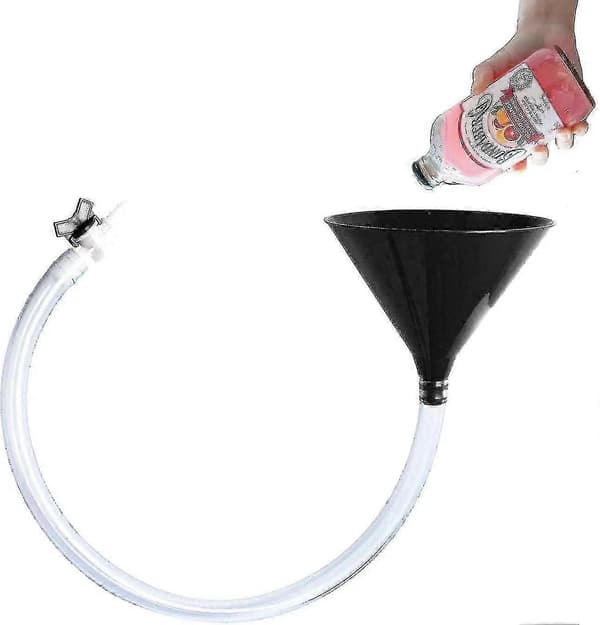 Beer Bong Tragt Sæt - Dobbelt med ventil, inkluderer oplukker (Peng)