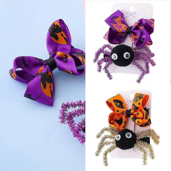 Festival Edderkopper Hårtilbehør til Halloween-fester Børnesløjfer Klips med realistisk design og behagelig pasform (Peng) A
